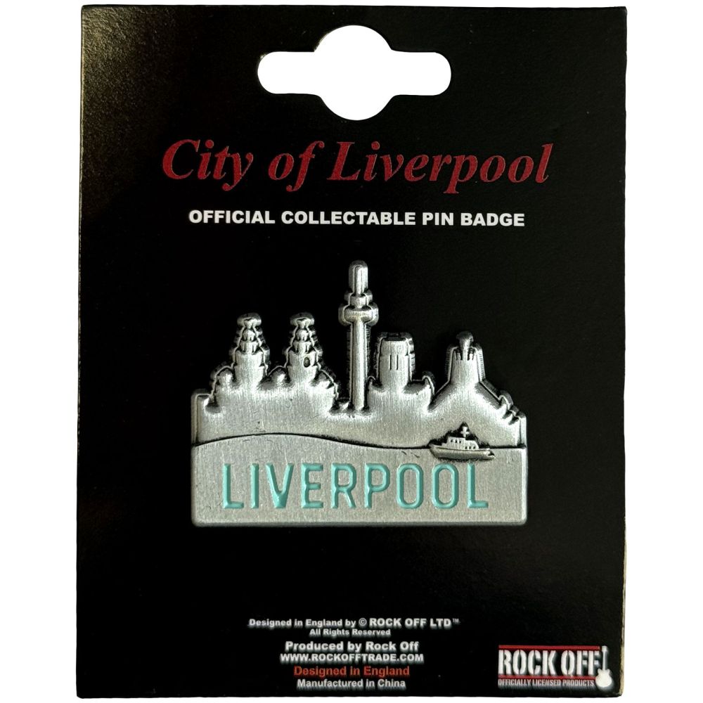 The Beatles - City Of Liverpool Skyline Pin - Silver coloured